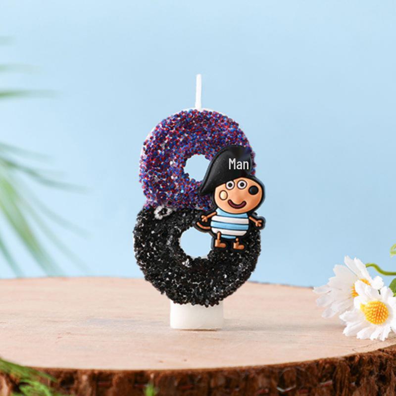 Pirate George Digital Birthday Candles: Party Atmosphere Cake Decorations for Kids