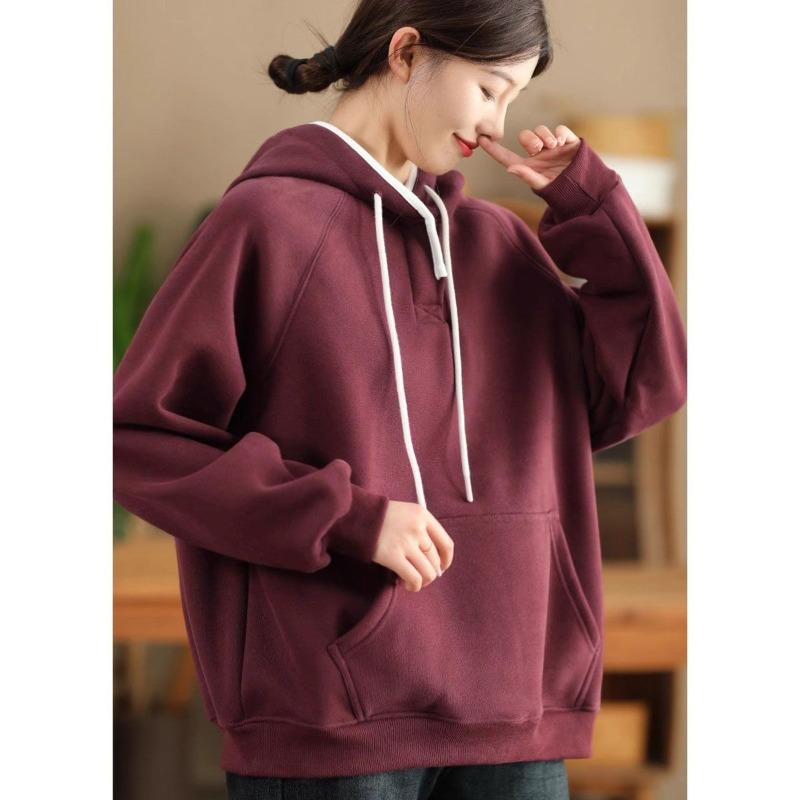 Sweatshirt for Women Oversize Hooded Thickened Loose Casual Pullover Long Sleeve Winter Sweatshirt Top
