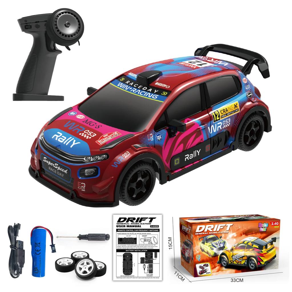 1/18 Rc Drift Racing Car 2.4G Radio Controlled Vehicles Remote Control High-Speed 4Wd Drive Cars with Light Drifting Model Toys