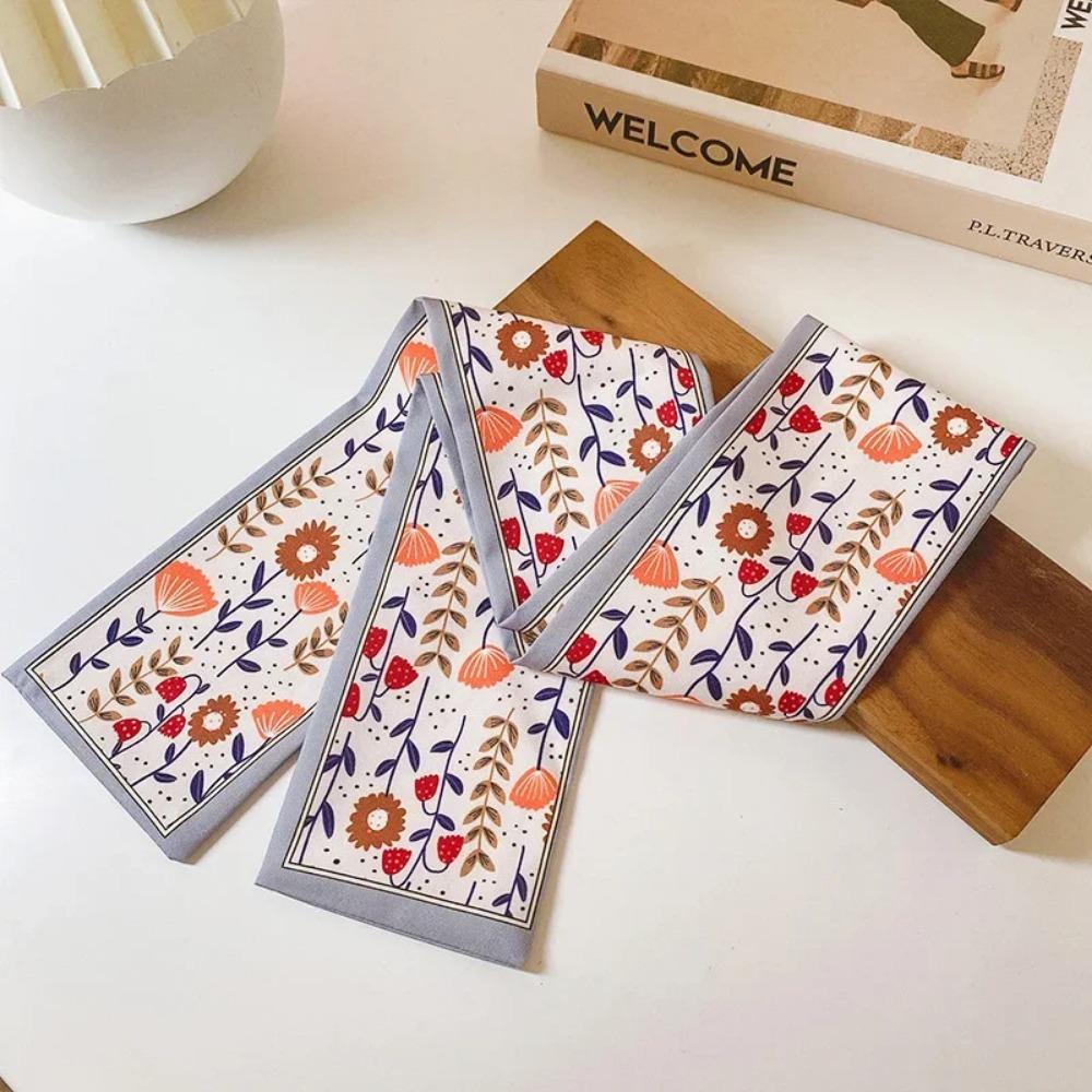 Fashion Printing Letter Hair Ribbons French Elegant Long Headband Bag Strap Accessories Girls Bow Knot Long Hair Scarf HairBand