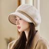 Autumn and Winter Hat Women's Velvet Duck Tongue Bucket Hat Fashion Octagonal Hat Beret
