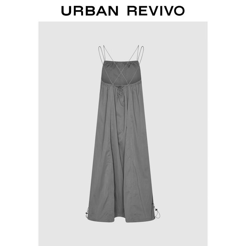 UR 2025 Spring Casual Workwear Drawstring Camisole Dress
