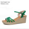 Fashion Fashion 12cm/10cm/8cm/6cm Wedge Heel Sandals Women Summer 2024 New High Heel Shoes Platform Fashion Open Toe Sandals