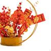 Chinese Flower Basket Ornament Decorative for Indoor Living Room Holiday Home Decor
