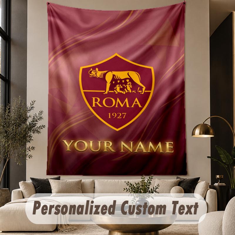 Custom Text Tapestry AS Roma Print Wall Tapestry Indoor Living Room Wall Decor