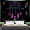 Psychedelic Dreamcatcher Feather Tapestry Hippie Bohemian Mandala Tapestry Wall Hanging Cloth For Living Room Dorm Office Decor