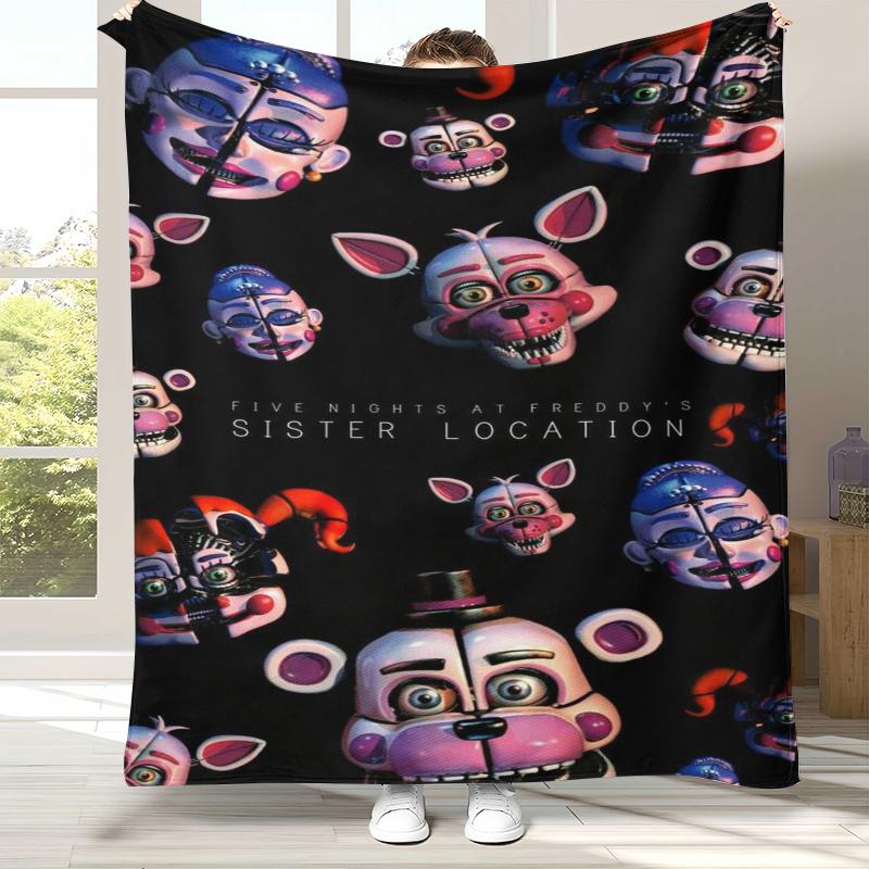 Coperta in Flanella Horror Freddy F-FNAF Games, Coperta in Peluche Calda Ultra Morbida per Casa Camera da Letto Letto Divano Ufficio Campeggio Picnic