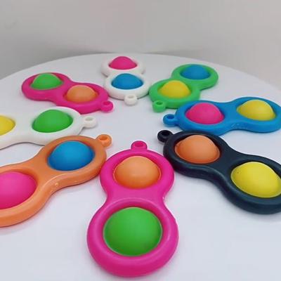 Push Bubble Toy Keychain Pendant Stress Anxiety Relief Bubble Popping Toy Bubble Squeeze Sensory Fidget Toy Party Favors
