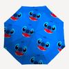 Disney Stitch,Cartoon,Blue Manual Opening and Closing Umbrella, 8-Rib Reinforced Folding Design, Lightweight