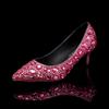 Moda 5cm Zapatos de Punta de Pedrería de Color Zapatos Individuales de Mujer Zapatos de Banquete de Boda Zapatos de Salón Calzado de Mujer Tacones Zapatos De Mujer