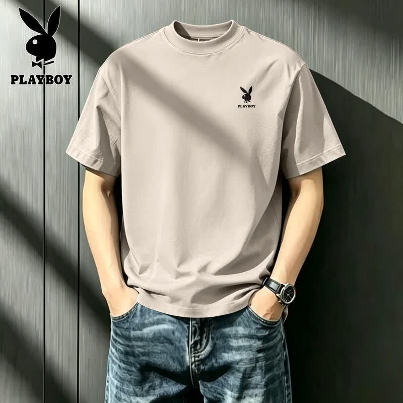 PLAYBOY Men's 2026 Summer Pure Cotton Short Sleeve T-Shirt