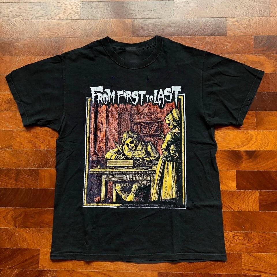 Vintage From First To Last Band Short Sleeve Cotton Black All Size Shirt AR325 XL