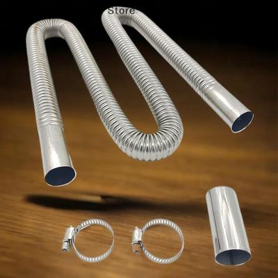 60-300cm Luftstandheizung Edelstahl Auspuffrohr Schlauch Gasentlüftungsschlauch Mit Schlauchschelle Für Autoheizung