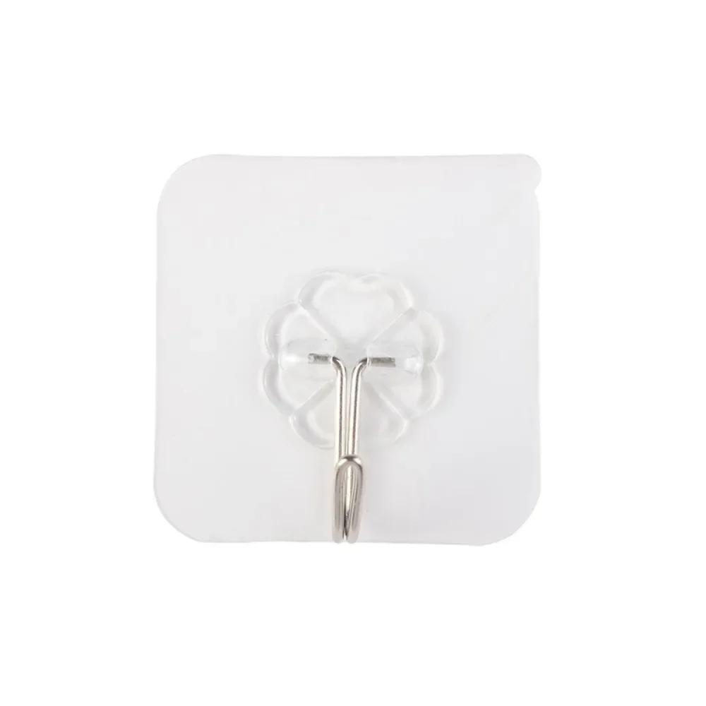 

100Pcs Perforation-free Transparent Hook Multi-functional Household Wall Traceless Sticky Hook Kitchen Bathroom Door Strong XL