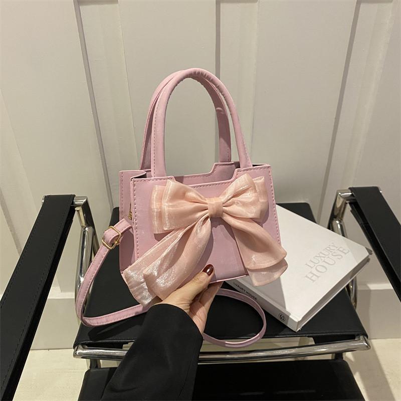 Stylish Fresh Fairy Style Bow Handbag Trendy Mini Square Bag With City Minimalist Design