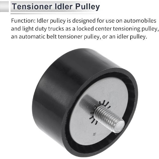 Drive Belt Idler Pulley for Infiniti Q50 2015-2020 Serpentine Tensioner Pulley Idler No.119254JM0A Plastic Black 1 Pcs