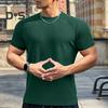 Men Summer Top with 3D Texture Round Neck Short Sleeves Loose Solid Color Muscular Men Sport T-shirt Daily Exercise Shirt