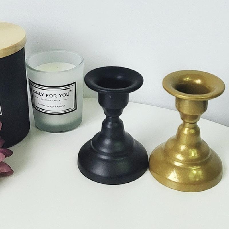 Vintage Metal Candlestick Candle Holders Pillar Iron Art Candlestick For Wedding Party Decor Mini Retro Candle Stick Stand