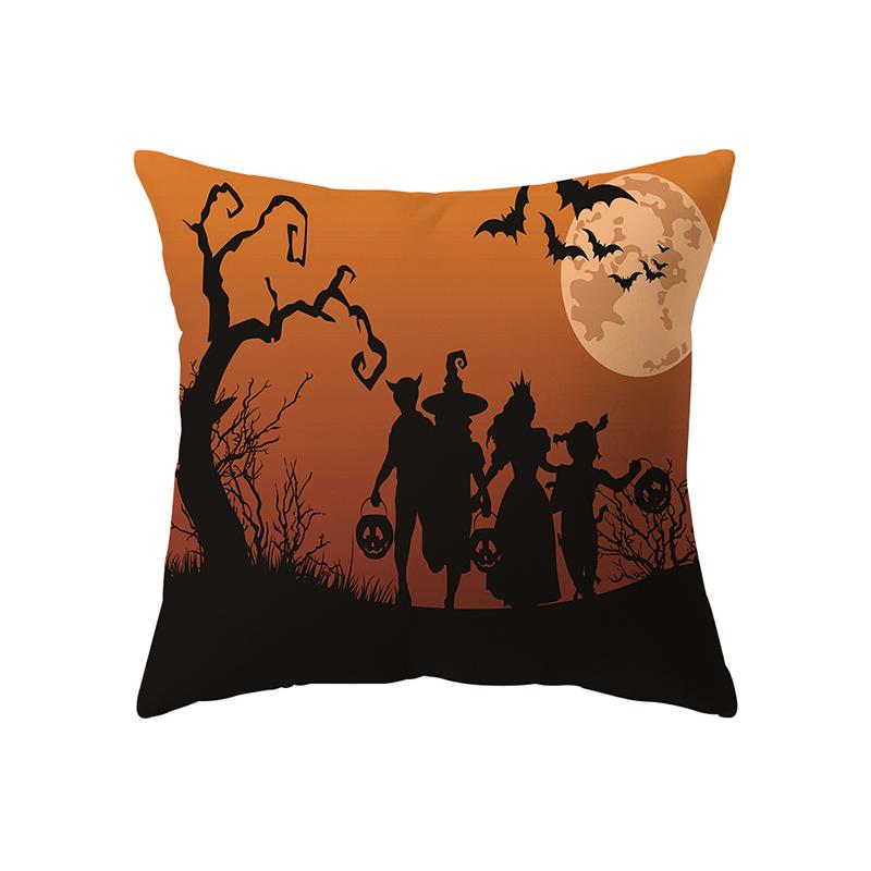 Devil Pumpkin Throw Pillow Cover Halloween Theme Throw Pillow Cover Sofa Chair Bed Cushion Cover Home Decor