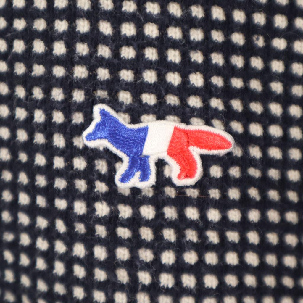 MAISON KITSUNE Made in Portugal Long sleeve waffle knit XS Navy Men's Used