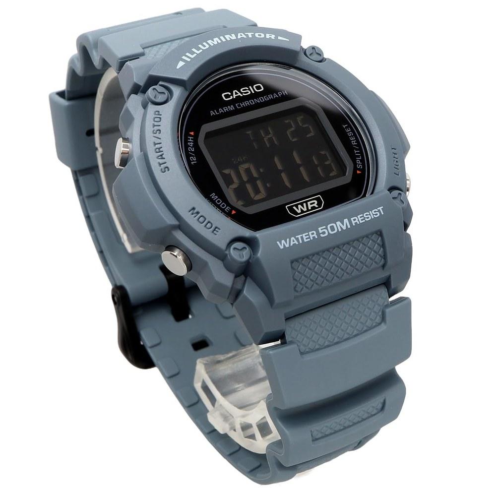 Casio Standard Digital Wristwatch W-219HC-2BV Men's Matte Grayish Blue