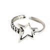 New Simple Personality Irregular Five-pointed Star 925 Sterling Silver Jewelry Hollow Star Lock Chain Opening Rings TYB483