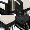 Garden Sofa Set 5 Pieces Black and Cream White Poly Rattan