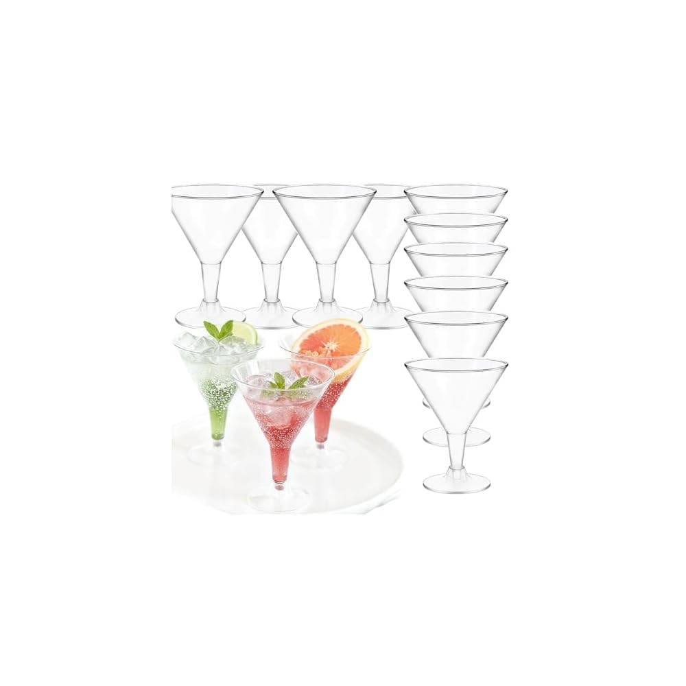 Niesporek Plastic Martini Glasses, Set of 50, Disposable Wine Glasses [Meets Japanese Food