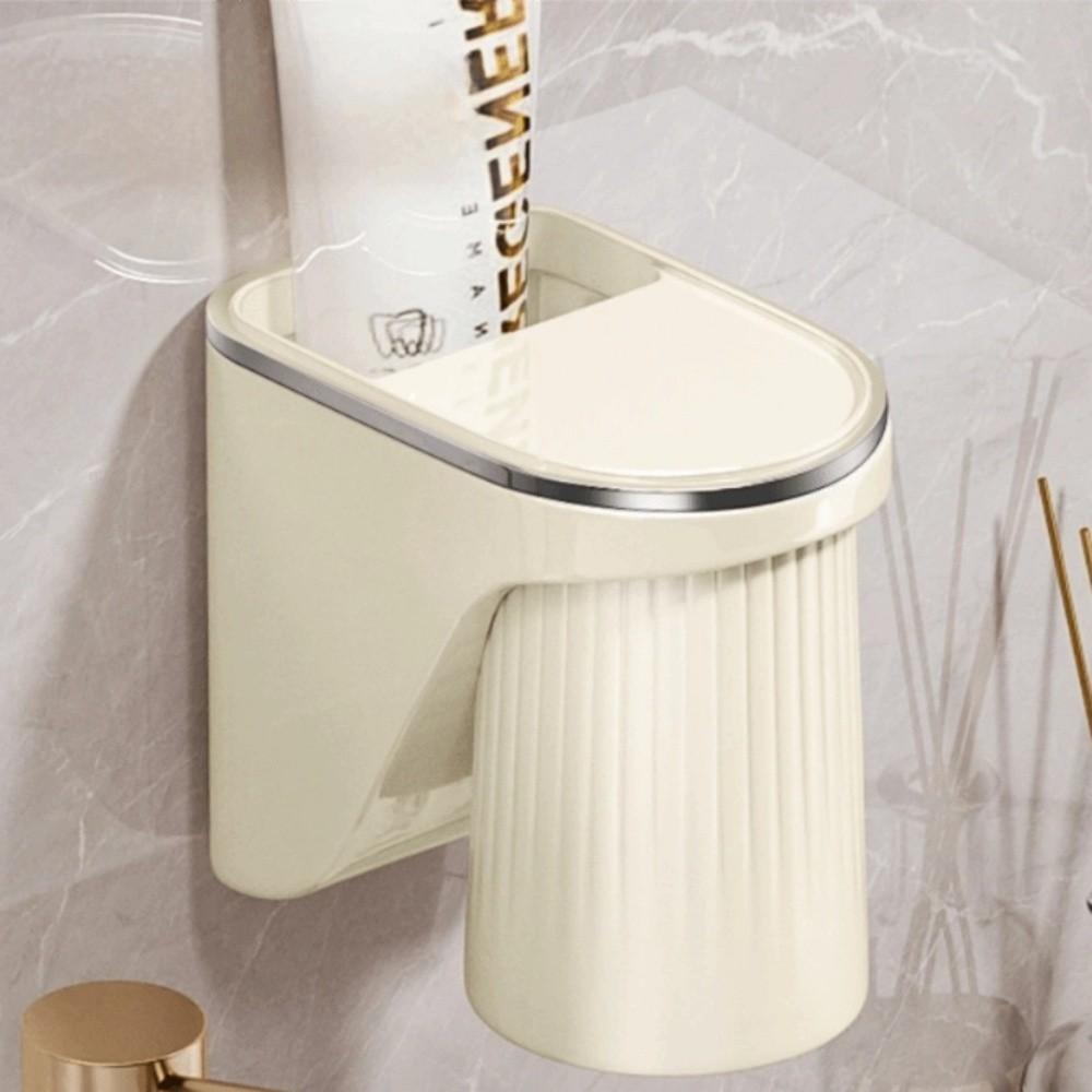 Wall Mounted Toothbrush Storage Organizer ABS Magnetic Toothbrush Holders Household No Punching Mouthwash Cup Dispenser