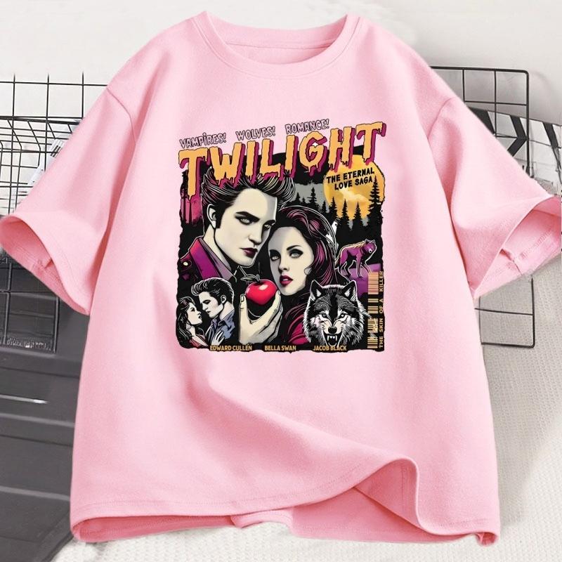 Vintage Twilight Printed T Shirt Book Lover Twilight Saga Comic Tshirt Retro Vampires RoUnisexce Tshirt Casual Short Sleeve Tees