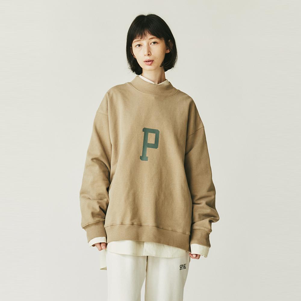 SPNK [Stpeaknickr] Mock Neck Sweatshirt Beige