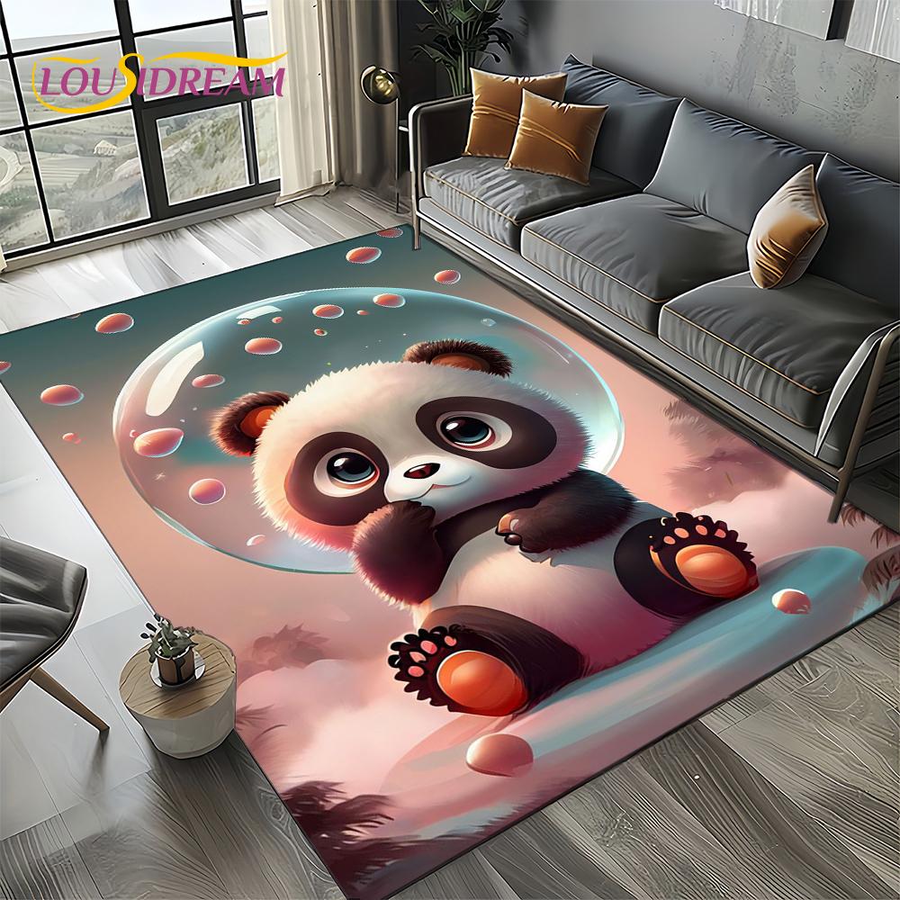 3D Dream Animal Cartoon Panda Cute Carpet Rug for Living Room Bedroom Home Sofa Decoration,Kid Area Rug Non-slip Floor Mat Gift