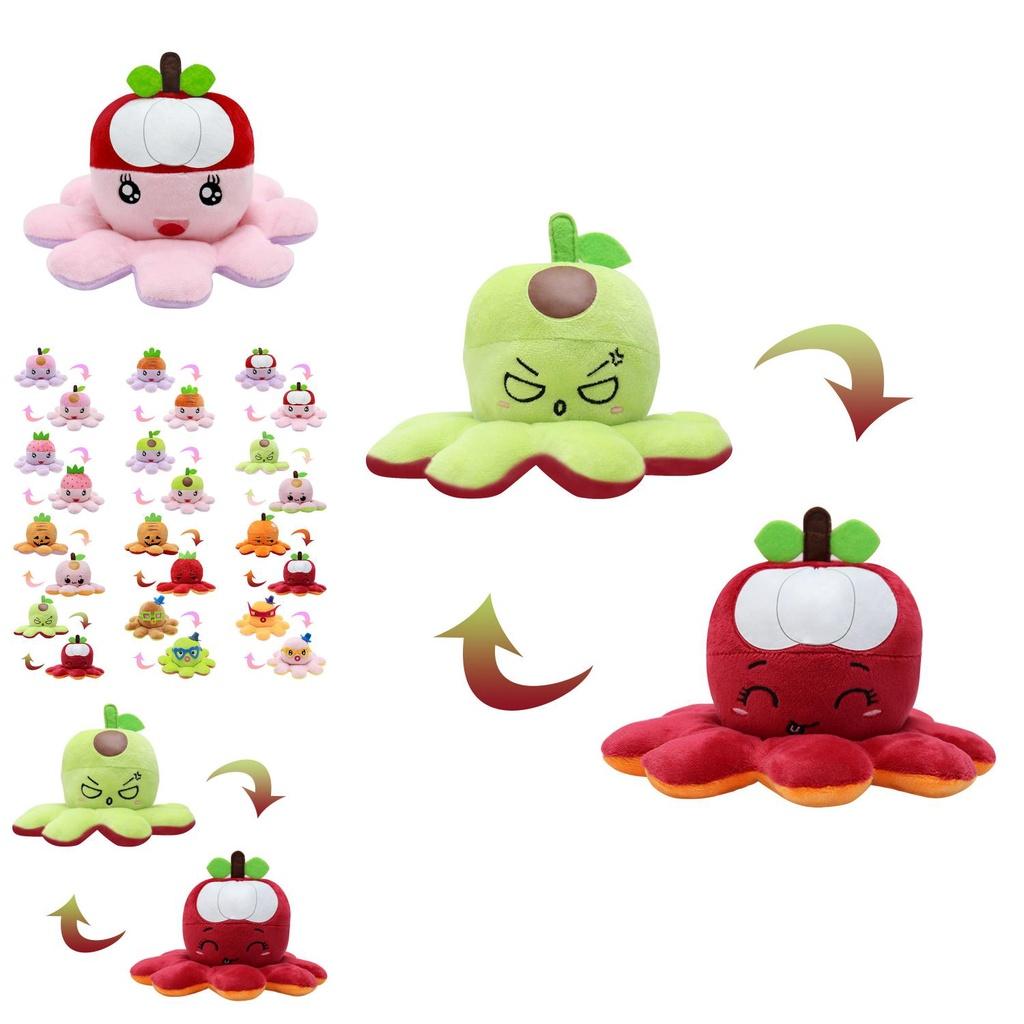 Reversible Octopus Plushie Toy Animal Stuffed Doll Birthday Gift For Kids