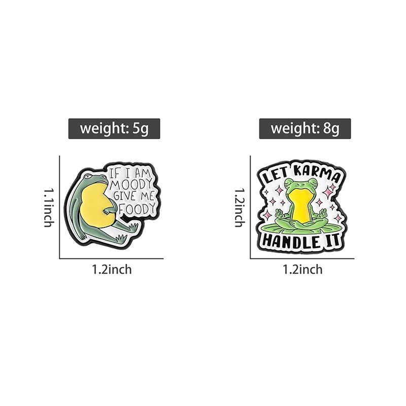 Slack Off Frog Enamel Pins Custom LET KARMA HANDLE IT Brooches Lapel Badges Clothes Animal Jewelry Gift for Friends