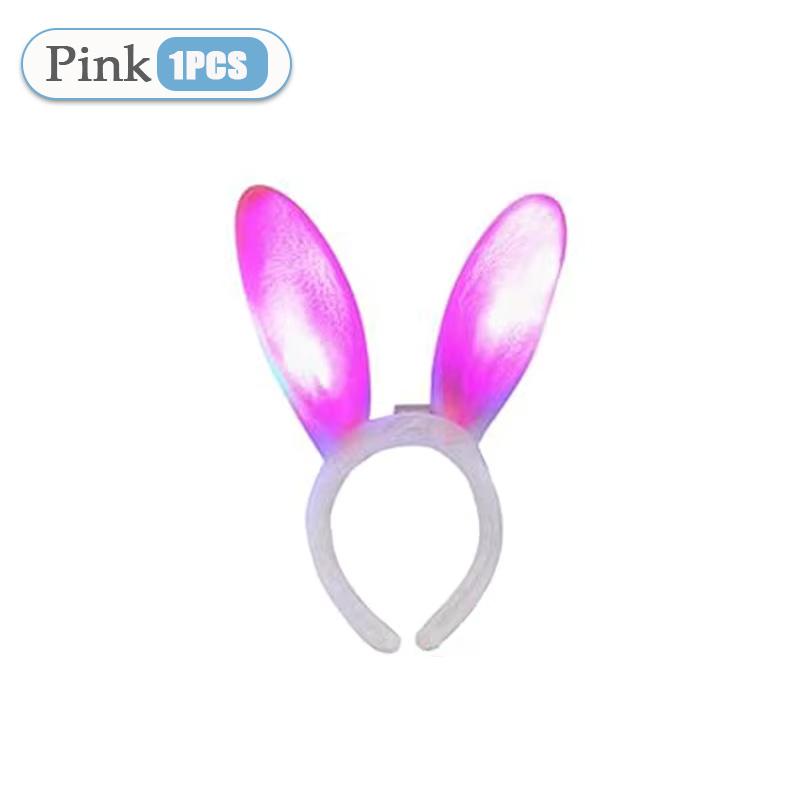 

1-20PCS Easter Bunny Ears Headband LED Glow Plush Rabbit Ear Bunny Girl Cosplay Costume Easter Decoration Bunny Hair Accessories