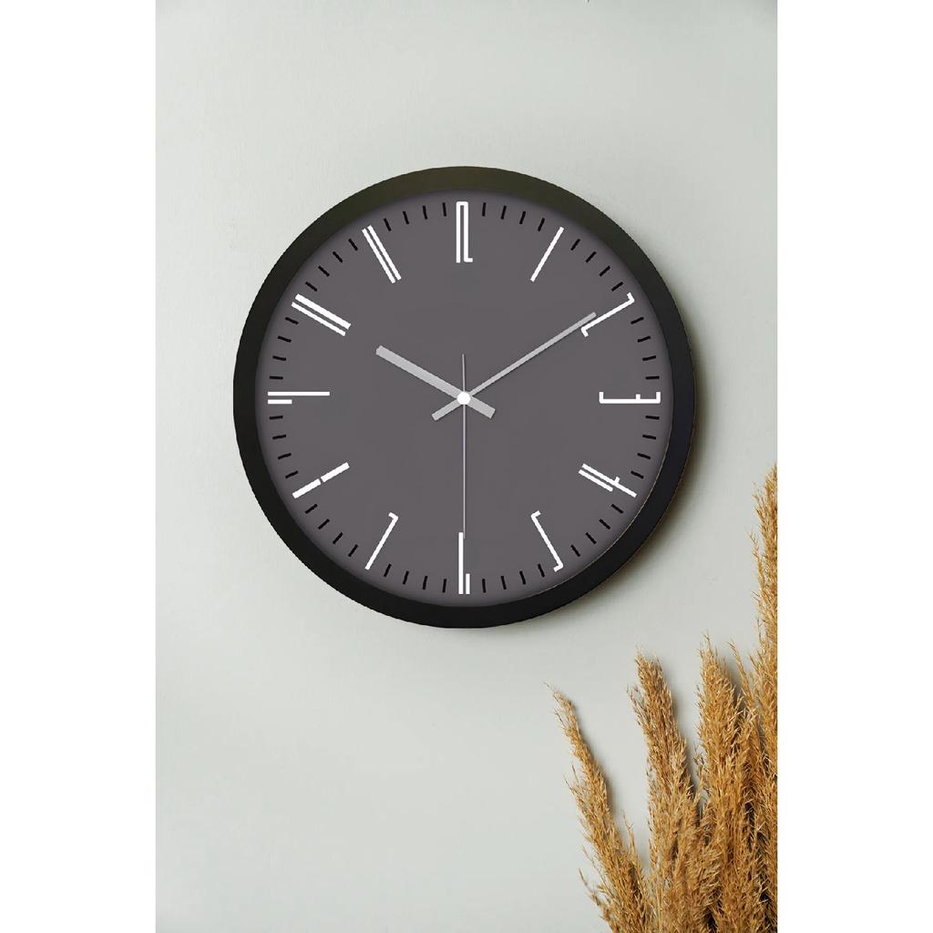 30 Cm Real Glass Flow White Wall Clock With Seconds