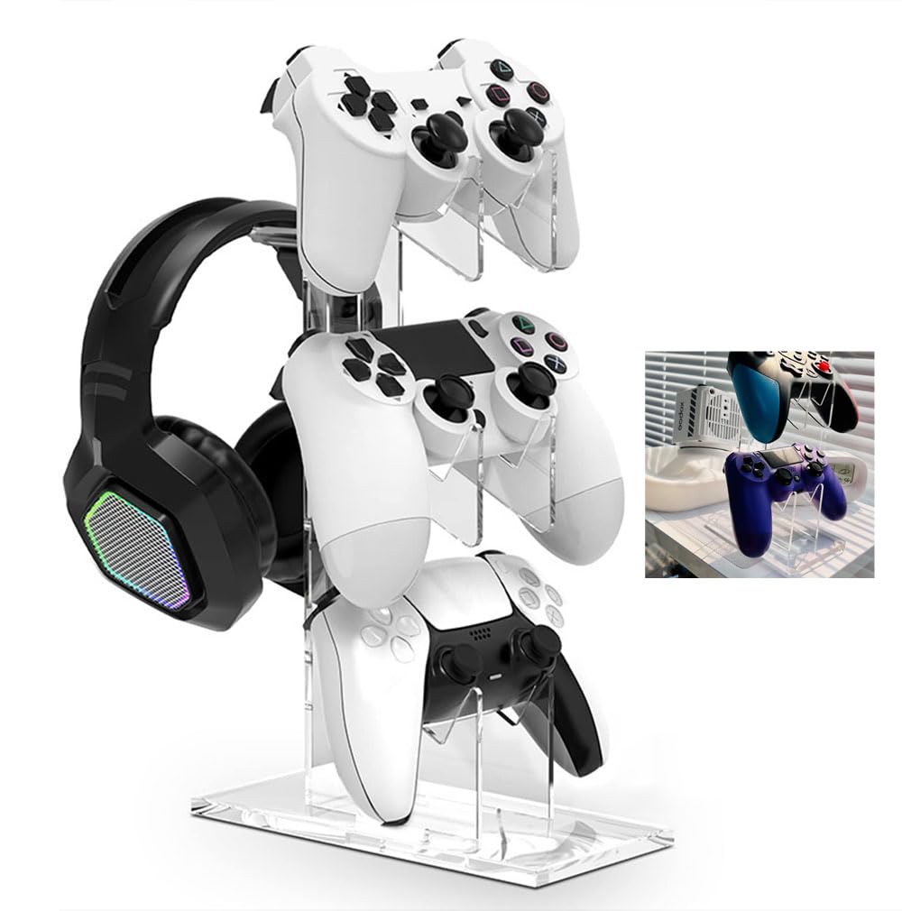 

Підставка для контролерів Bombinate Стильне зберігання Тримач для контролерів Стійка для зберігання ігрової консолі Ігрова стійка (Прозора основа)