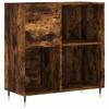VidaXL Record Cabinet Smoked Oak 84.5x38x89 Cm Engineered Wood 831769