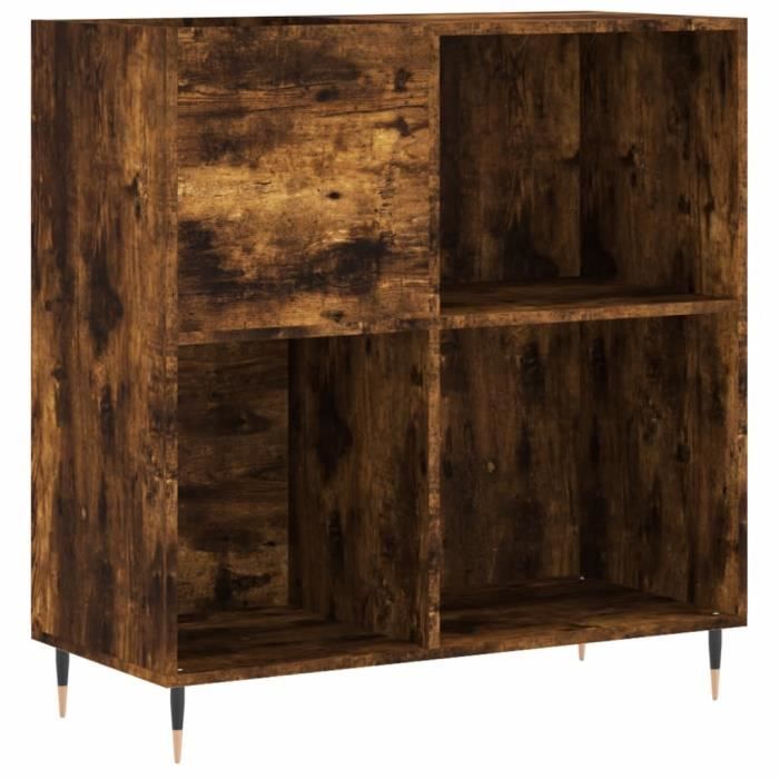 VidaXL Record Cabinet Smoked Oak 84.5x38x89 Cm Engineered Wood 831769