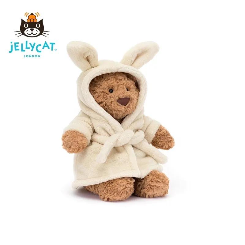 Jelly and a cat plush Bathrobe Bear Series Plush Toys Eggplant Bear Love Bear Cute Plush Toy Baby Comfort Child Birthday Gift
