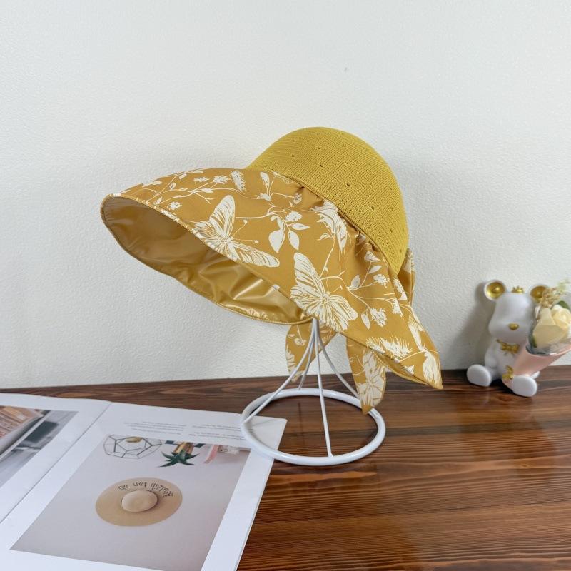 

Новая весна/лето корейская версия уличной полувоздушной шляпы-солнцезащиты для женщин шляпа рыбака с узлом-бабочкой one size