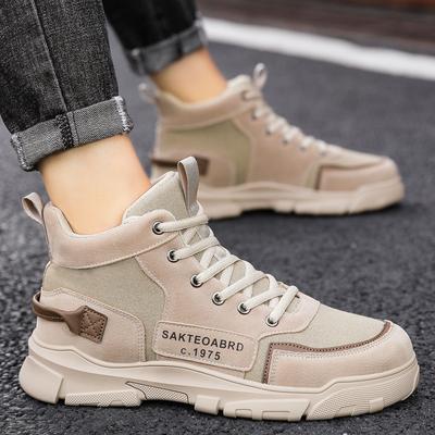 Botas casuales para hombre, zapatos de moda de caña alta para hombre, botas de plataforma cómodas hasta el tobillo, botas de trabajo transpirables, nuevas botas para hombre