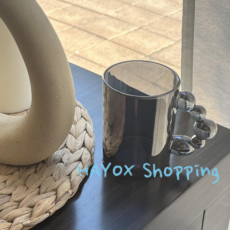 Creative Heat-Resistant Clear Glass Cup European Style Handle Mug for Coffee Latte Milk Cocktail Elegant Gift for Friends
