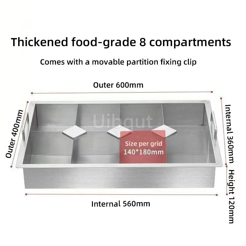 square skewer Hot pot Malatang special  thickened stove Chuan Chuan Xiang guo divided pot stainless steel panela cookware