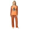 Family Matching Halloween Pajama Set with Patchwork Print - Cozy Loungewear for Parents and Kids