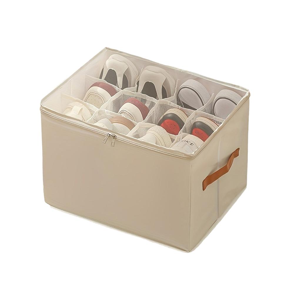 Shoe Storage Box with Clear Window and Lid, Foldable Fabric, 433230cm, Multifunctional Home Storage