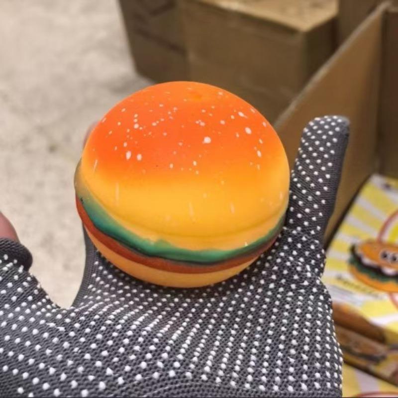 Burger Slow Rebound Squishy Toy Super Soft Comfortable Hand Feel Food Shape Stress Relief Squeeze Toy Anxiety Vent Fidget Toy