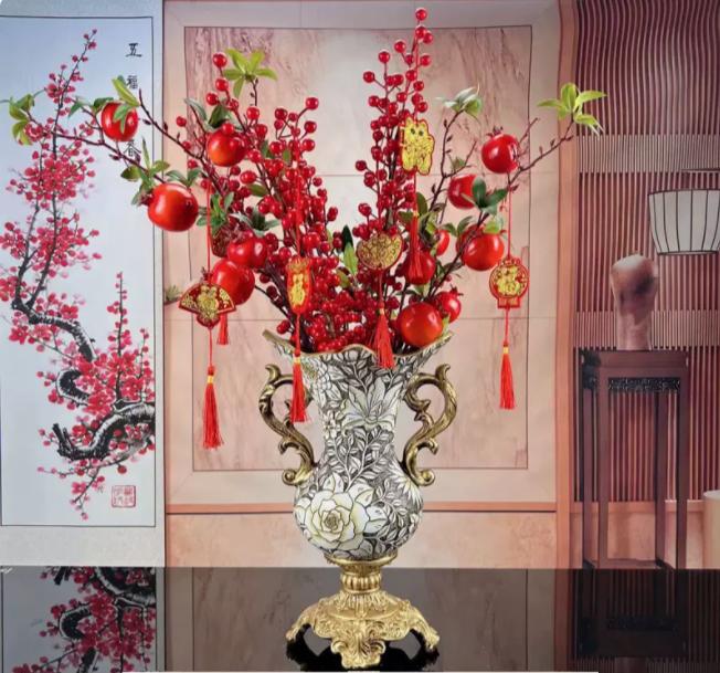 European Retro Resin Vase Furnishig Decoration Home Livingroom Table Fake Flowerpot Ornaments Crafts Store Hotel Club Adornments