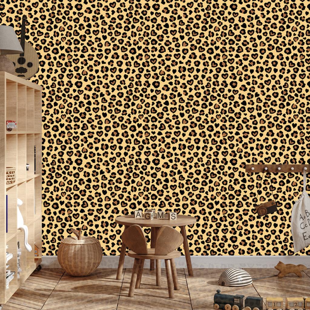 Animal Skin Wallpaper Gold, Ochre, Cream and Rust 50x1000