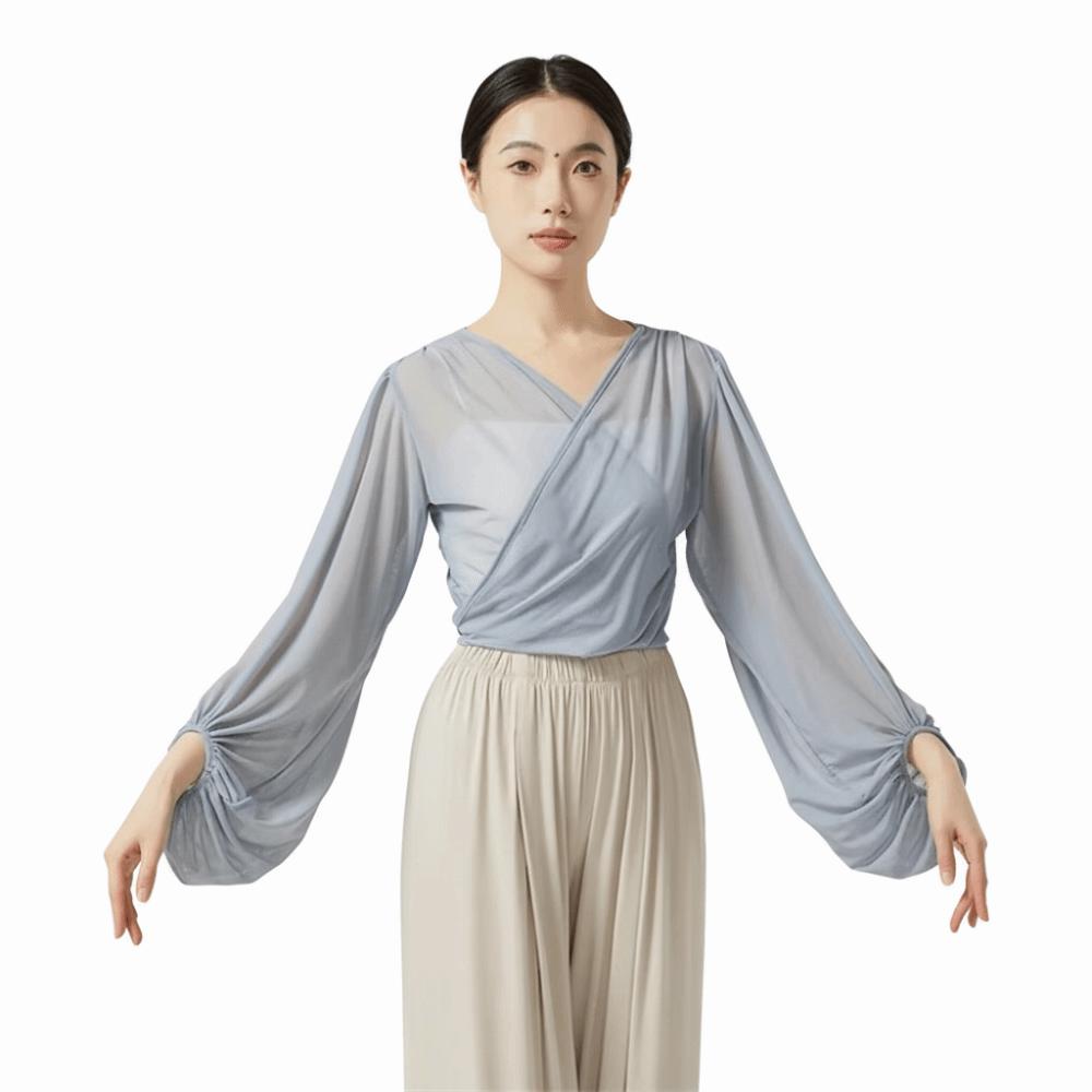 Long Sleeve Classical Dance Tops Soft Fabric Dance Performance Costume Dance Top Dance Training